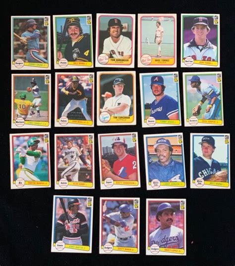 Donruss 1982 Mbl Baseball Trading Cards Total Of 18 Ebay