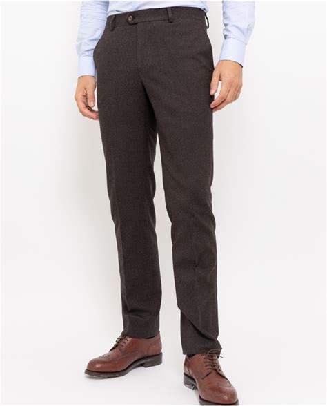 Pantalón De Vestir De Hombre Slim En Marrón Oscuro · Wickett Jones