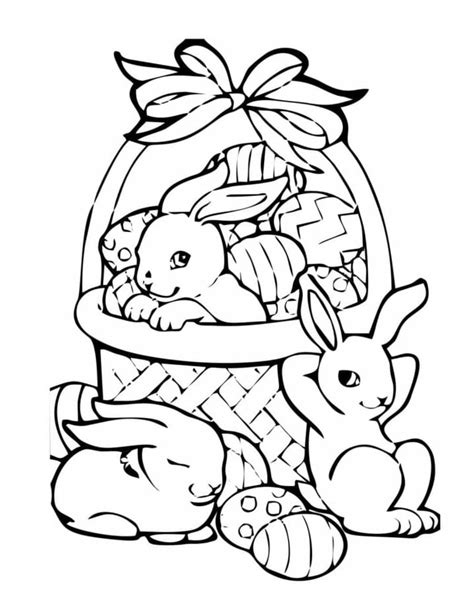 Dibujos De Tres Conejos De Pascua Para Colorear Para Colorear Pintar E