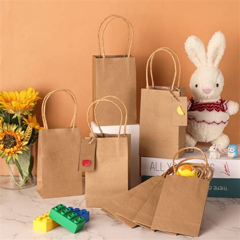 Moretoes 60pcs Small Kraft Paper Bags 6 X 3 5 X 2 4 Inches Mini Gift