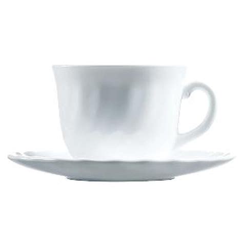 Coffret 4 Tasses Petit Déjeuner 28 Avec Assiette Trianon Bl Luminarc