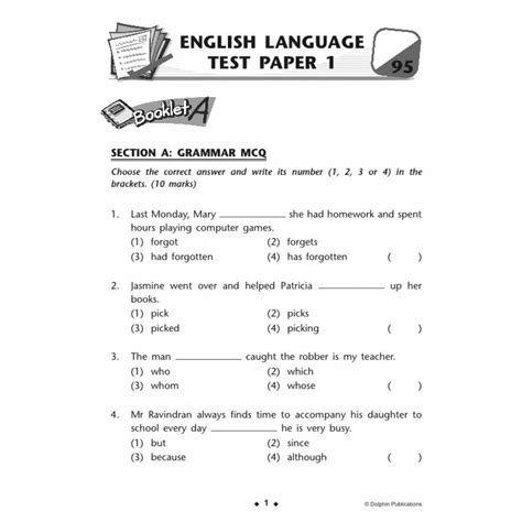 Primary 5 English Model Papers