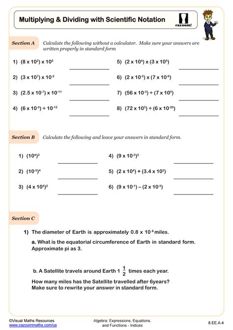 Multiplying And Dividing With Scientific Notation Worksheet Fun Worksheets Library