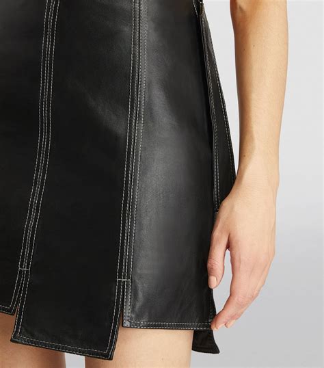 Ganni Leather Mini Skirt Harrods Us