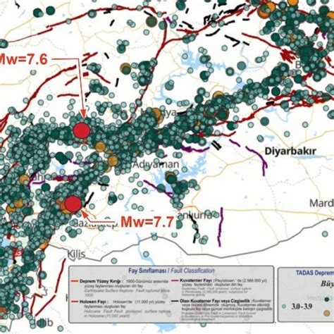 Epicenters Of The 6 February 2023 Türkiye Earthquakes Afad 2023