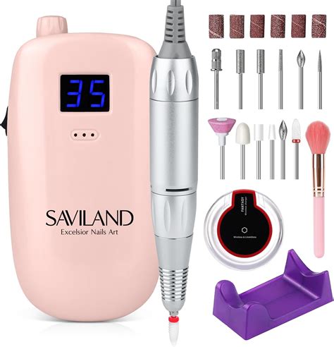 Saviland Electric Nail Drill Machine 35000 RPM Electric Nail Drills