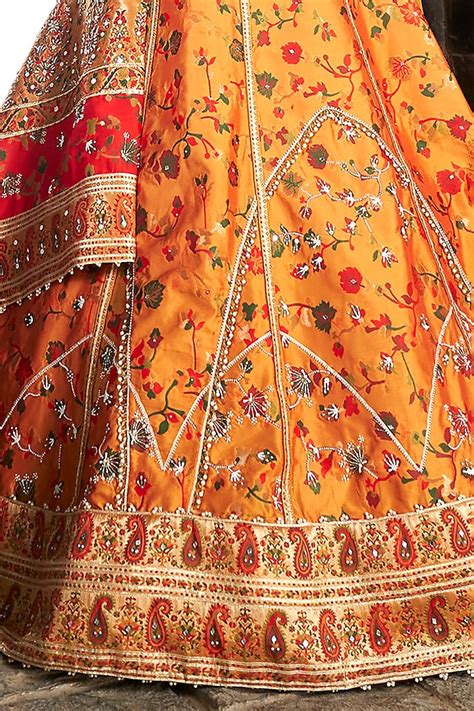 Mustard Kani Silk Hand Embroidered Lehenga Set Design By Aditi Gupta At