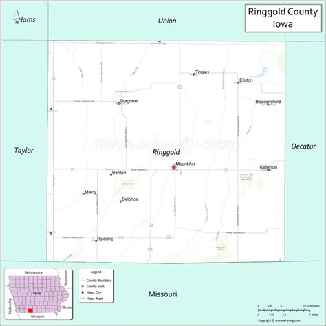 Map Of Ringgold County Iowa Showing Cities Highways And Important Places Check Where Is