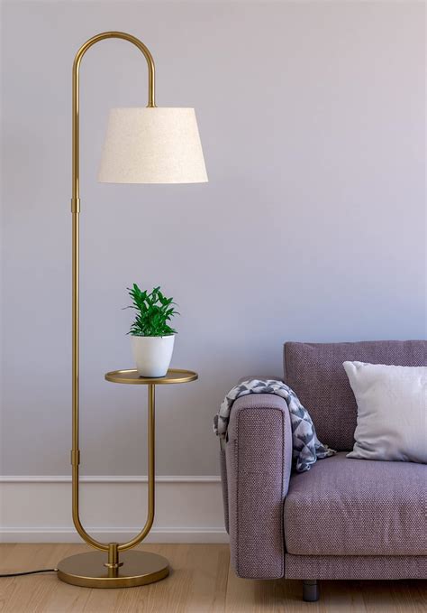 Divine Trends Modern Table Shelf Led Floor Lamp Standing Brass Antique