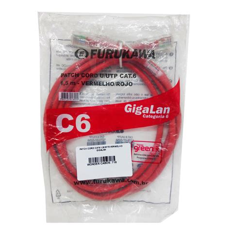 Patch Cord Cat6 Gigalan 1 5 Metros Vermelho