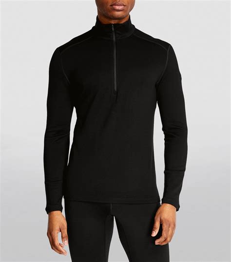 Mens Icebreaker Black Merino Wool 260 Base Layer Top Harrods Uk