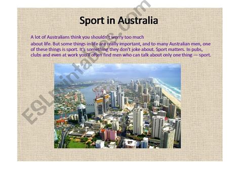 Esl English Powerpoints Sport In Australia