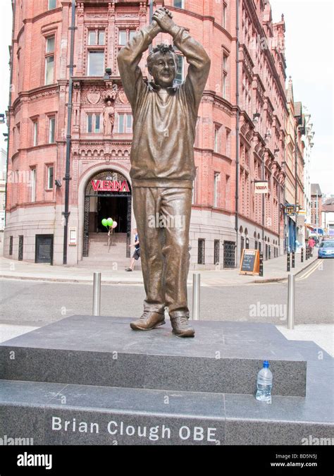 Statue Of Brian Clough Obe In Old Market Square Nottingham England