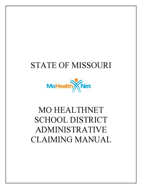 Fillable Online STATE OF MISSOURI CLAIMING MANUAL ADMINISTRATIVE MO