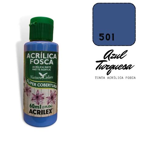 Tinta Acrilica Fosca Acrilex 60ml 501 Azul Turquesa Shopee Brasil