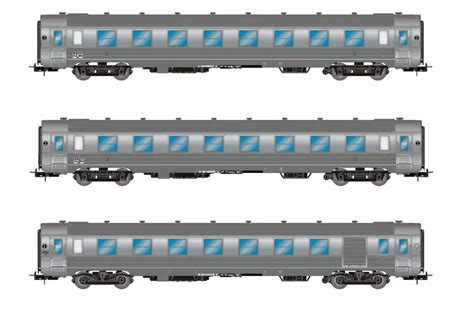 Coffret De 3 Voitures DEV Inox Jouef HJ4175 SNCF EP III 2R