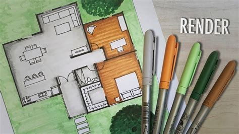 How To Render A Floor Plan By Hand Markers Youtube