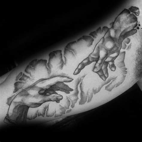 The Creation Of Adam Tattoo Designs For Men Michelangelo Painting