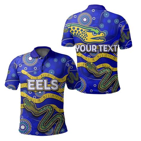 Aio Pride Custom Text Parramatta Eels Polo Shirt Aboriginal Tribal Sty