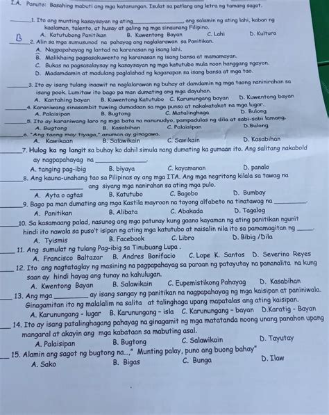 Pa Tulong Po Pa Answer Nalng Po Ng Iba Pa Sa Pp Ko Thqnx Brainly Ph