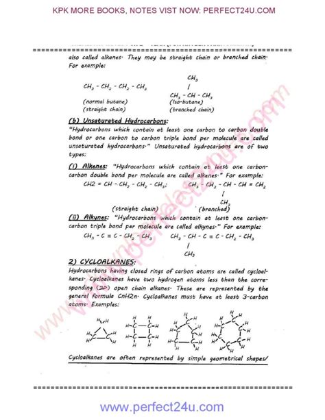 Chemistry Notes Cha 16 Hydrocarbons Class 12 Fsc Part 2 KPK Board