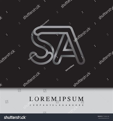 Initial Logo Letter Sa Linked Outline Stock Vector Royalty Free