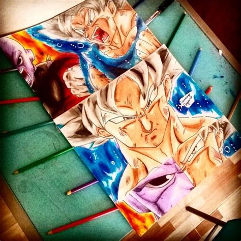 Fan Art Goku Migatte No Goku Vs Jiren Con Colores Faber Castell