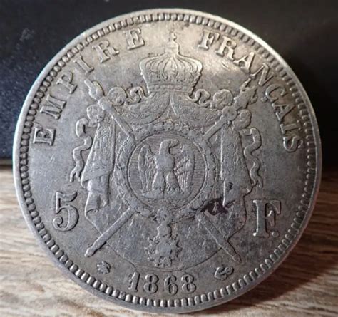 PIÈCE DE 5 Francs Argent Napoléon III de 1868 A PARIS EUR 15 00