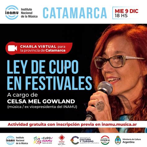 Charla Virtual Para Catamarca Ley De Cupo En Festivales INAMU