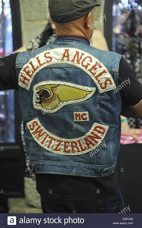 Download this stock image: A member of the Hells Angels Motorcycle Club ...