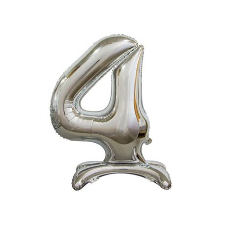 Palloncino Mylar Numero Standing Cm Silver Nr