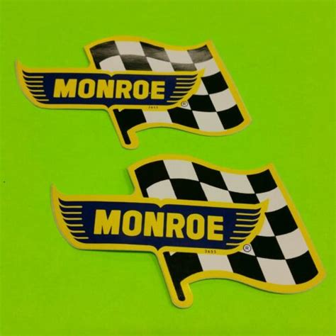 Nos Pair Vintage Monroe Shocks Flag1960s 70s Racing Decallogo