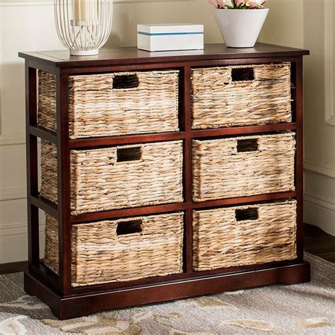 Safavieh Keenan Wicker Basket Storage Cabinet Wicker Baskets Storage Wicker Decor Wicker