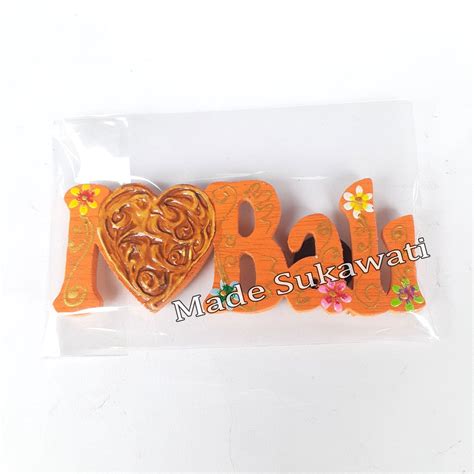 Jual Hiasan Magnet Tempelan Kulkas I Love Bali Kerajinan Tangan