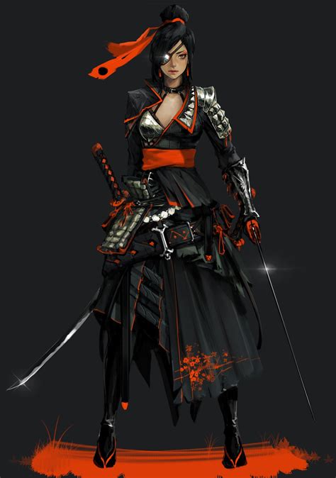 Artstation Samurai Kyung Han Kim Female Samurai Character Concept Warrior Woman