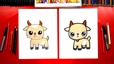 How To Draw A Cute Cartoon Goat - Art For Kids Hub