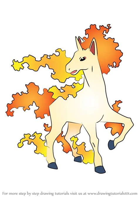 How To Draw Rapidash From Pokemon Pokemon Step By Step