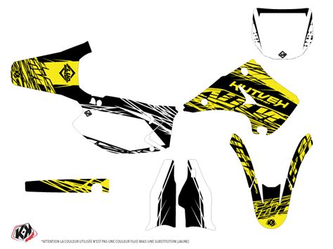 kit déco motocross kawasaki eraser fluo jaune Kutvek