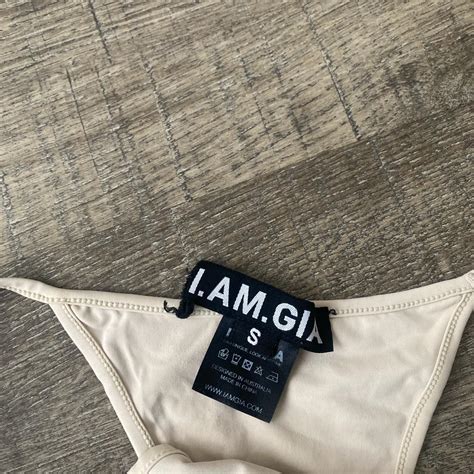 I Am Gia Taupe Brown String Triangle Bikini Size Depop
