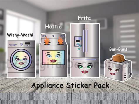 Appliance Sticker Pack Refrigerator Sticker Wash Machine Etsy