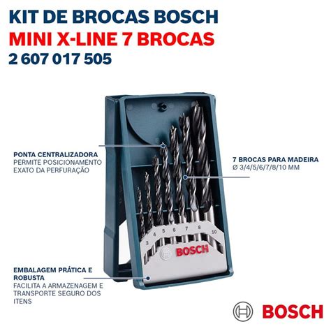 Jogo de Brocas Mini X Line para Madeira 3 a 10mm 7 Peças BOSCH