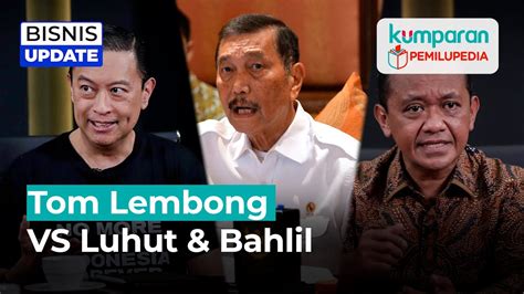 Tom Lembong Siap Adu Data Dengan Luhut Dan Bahlil Youtube