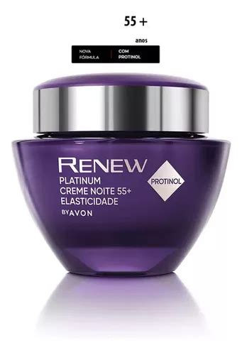 Renew Platinum Noite Creme Facial Anos Anti Rugas Avon