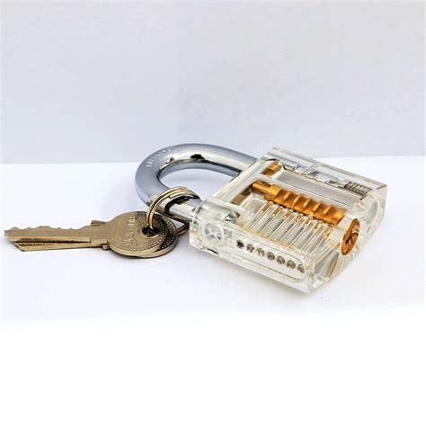 1pcs Cutaway Inside View Of Practice Transparent Padlock Lock Training