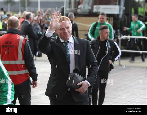 Hibernian manager Neil Lennon arriving for the Ladbrokes Scottish ...