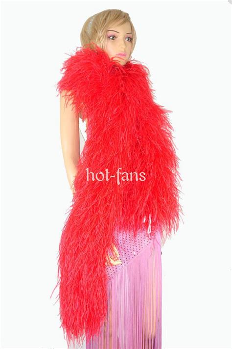 20 Ply Red Ostrich Feather Boa 71 180 Cm Long Luxurious And Fluffy