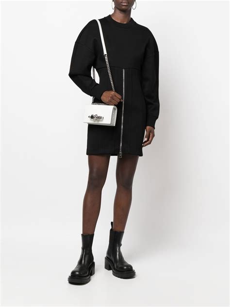 Alexander Mcqueen Zip Detail Mini Dress Farfetch