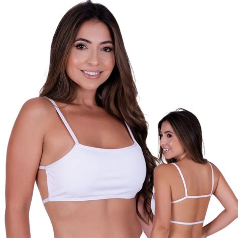 Kit Top Faixa Cropped Fitness Costa Nua Moda Gringa Blogueira