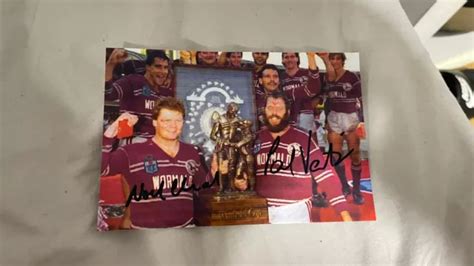 SIGNED NOEL CLEAL Paul Vautin 1987 Manly Sea Eagles NRL Premiers 6x4