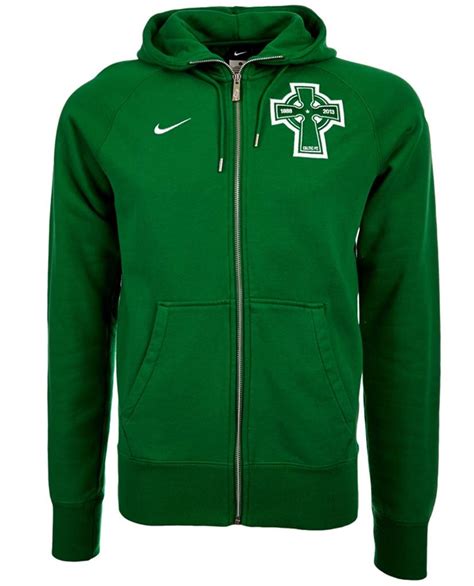 Celtic Glasgow Fc Nike Aw77 Hoodie Zip Up Sweat Jacket Green Smlxl